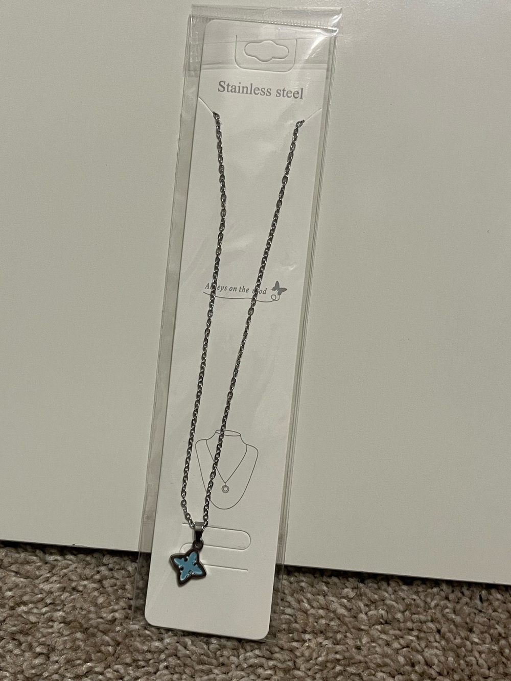 Stainless Steel Blue Star Pendant Necklace